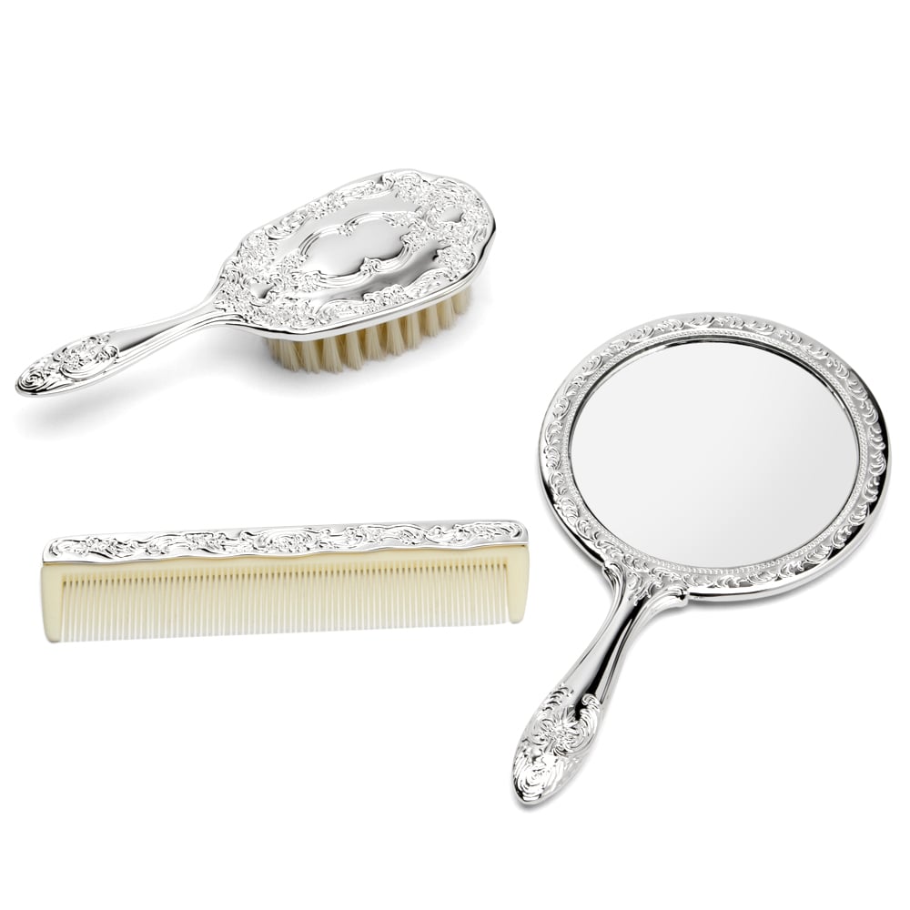 Whitehill - Silver Plated Newborn Brush/Comb/Mirror Set 3pce | Peter's of  Kensington