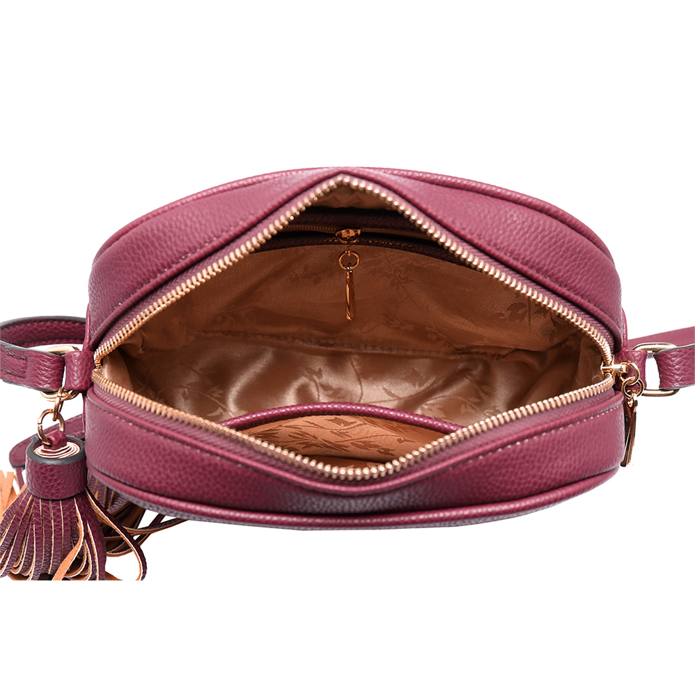 plum leather bag