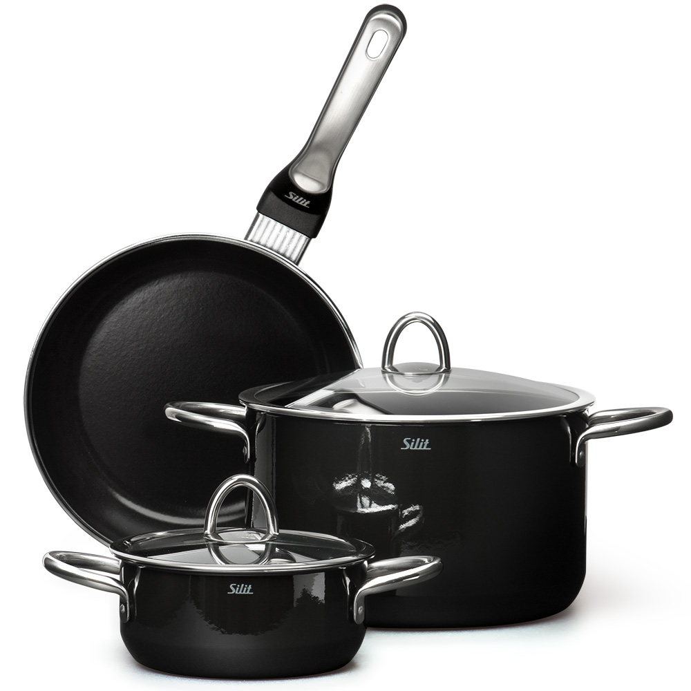 Silit Accento Black Cookware Set 3pce