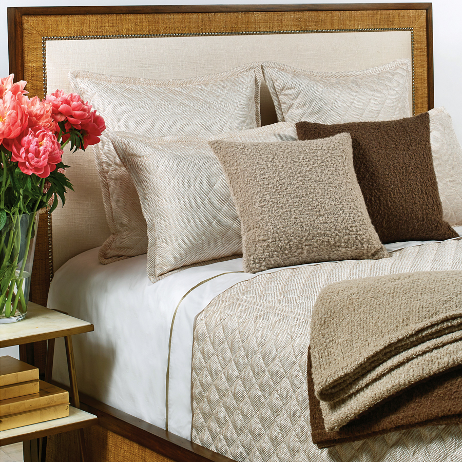 Ann Gish Raffia Coverlet Set Taupe Queen 3pce Peter S Of