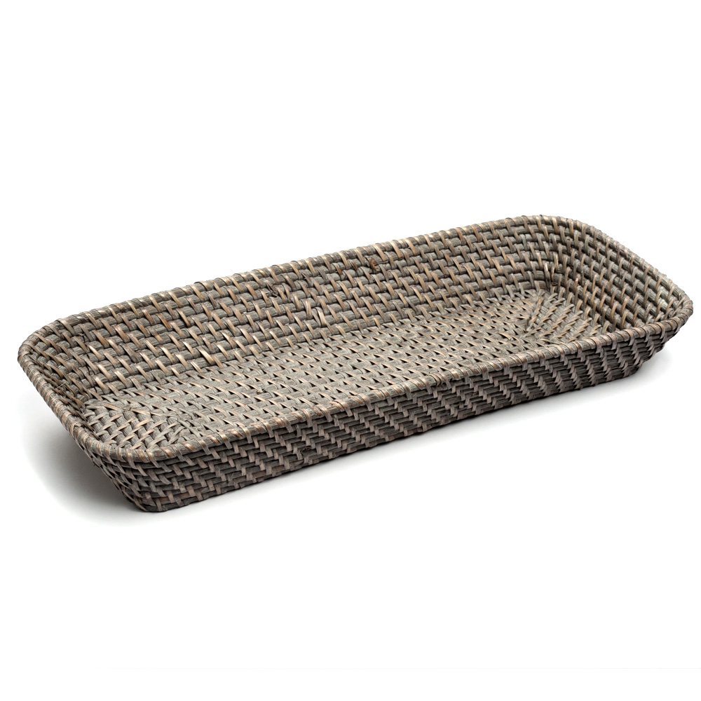 Rattan Bread Basket Grey