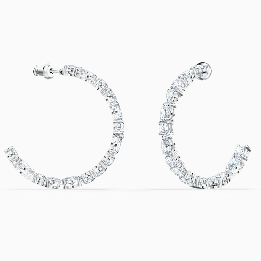 rhodium plated hoop earrings