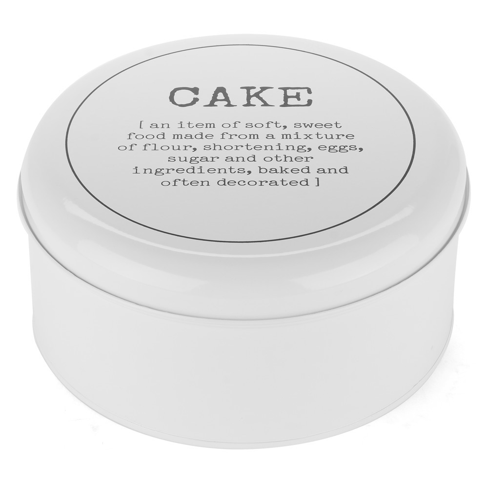 NEW Retro Kitchen Definition Cake TIN White eBay