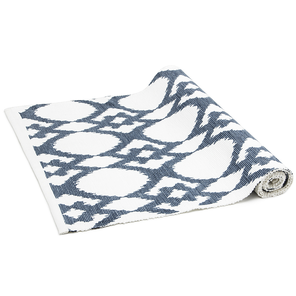 Print  Table runner Peter's table Kensington Ikat of Runner Linen blue Blue  Moore &
