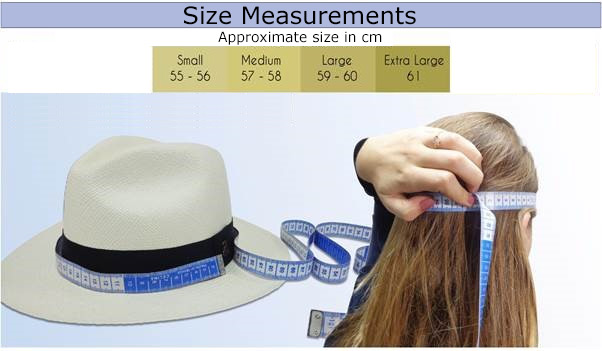 Panama Hats - Boater Medium White -Hair Brushes & Grooming shop PanamaHatSizes