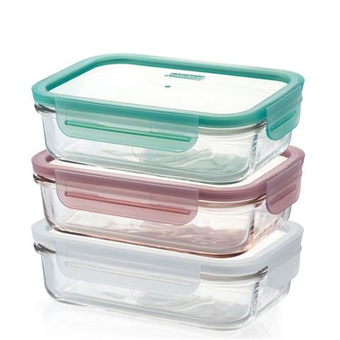 Glasslock - Rectangular Tempered Glass 400ml Set 3pce
