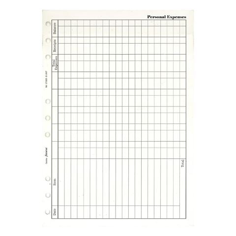 Filofax Filofax Personal Expenses Refill 20 pack 25x18 cm - Peter's of Kensington