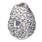 Florabelle - Egg Vase with Flower Medium White and Blue