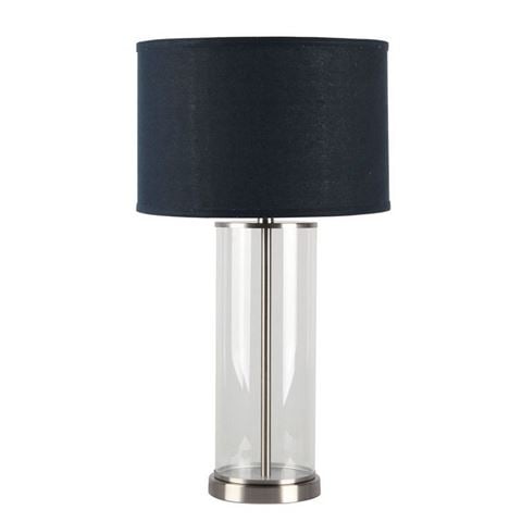Cafe Lighting Left Bank Table Lamp Nickel & Navy - Peter's of Kensington