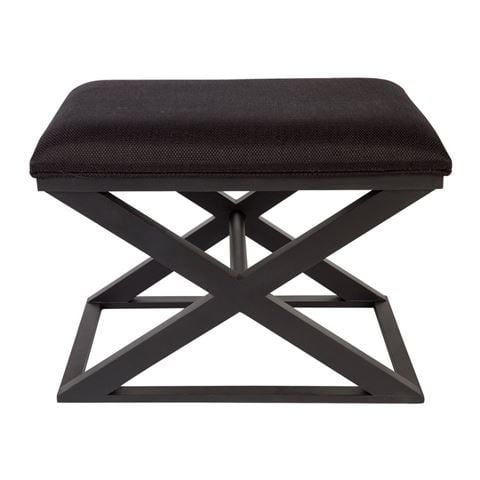 Cafe Lighting - Spencer Black Timber Stool Black Linen