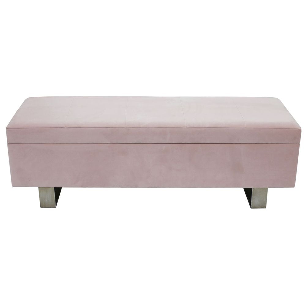 blush upholstered bench