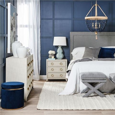 Cafe Lighting - Astley Upholstered Bedside Table Natural