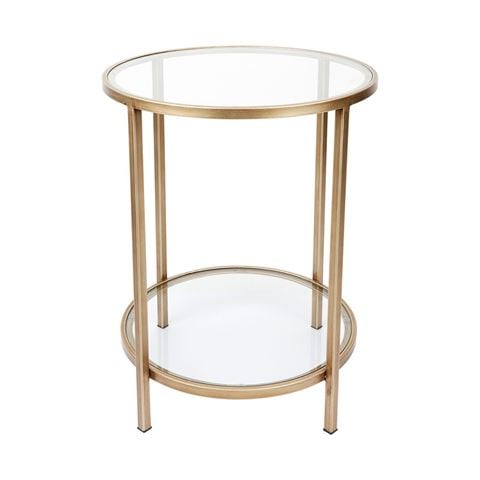 Cafe Lighting Cocktail Glass Round Side Table Antique Gold - Peter's of Kensington