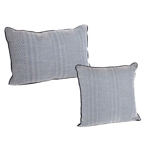 Cafe Lighting - Candace Square Feather Cushion Chevron Blue