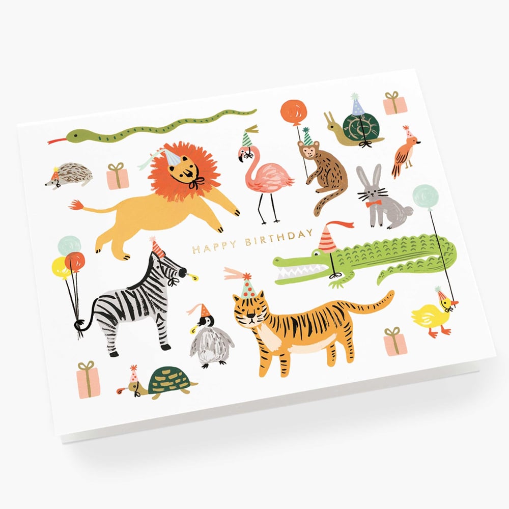 Rifle Paper Co Party Animals Birthday Card Peters Of Kensington