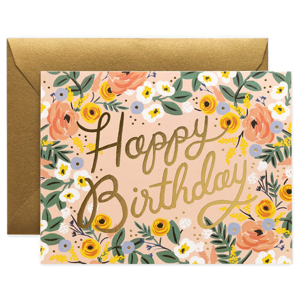 Rifle Paper Co Floral Frame Birthday Card Peter's of Kensington