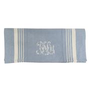 French Country - Blue & White Stripe Monogram Tea Towel