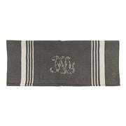 French Country - Charcoal & White Stripe Monogram Tea Towel