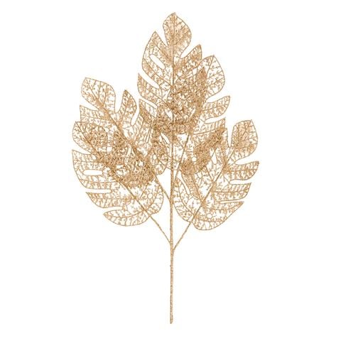 Christmas - Glitter Leaf Champagne 58cm
