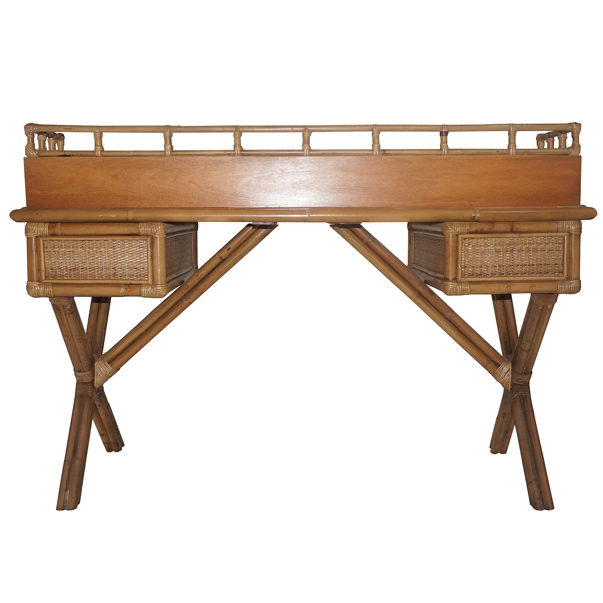 OneWorld Cayman Rattan Desk with Two Drawers Peter's of Kensington