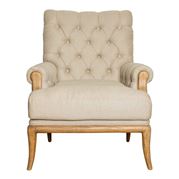 OneWorld - Linen Armchair With Oak Legs Beige