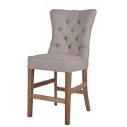 OneWorld - Beige Linen Counter Chair W/ Buttons
