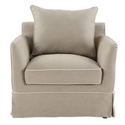 OneWorld - Noosa Armchair Cover Nat/White Piping