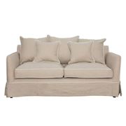 OneWorld - Noosa 2 Seat Sofa Cover Nat/White Piping