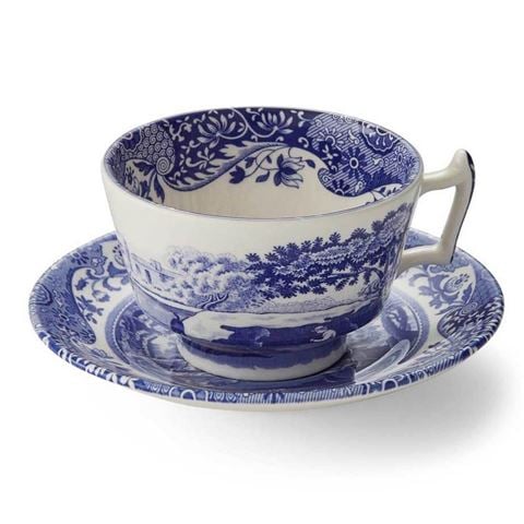 Spode - Blue Italian Breakfast Cup & Saucer Set 8pce