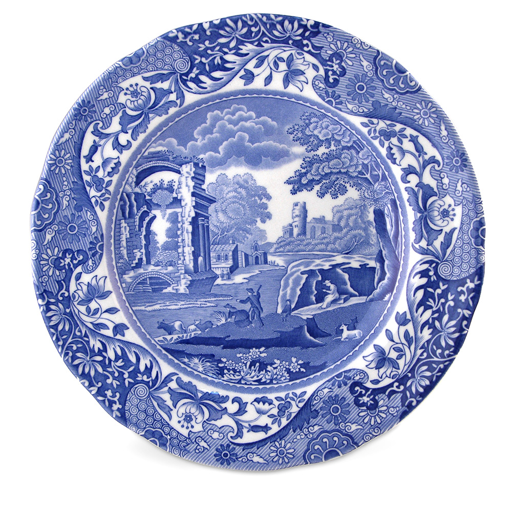 Spode Blue Italian Dinner Plate Set 4pce Peter's of Kensington