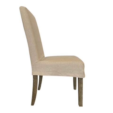 OneWorld - Natural Beige Linen Chair Cover Short
