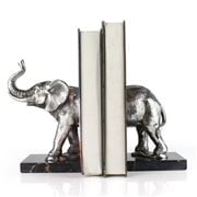 OneWorld - Silver Elephant Bookends with Marble Base