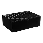 Flair Decor - Black Glass Diamond Design Box Small
