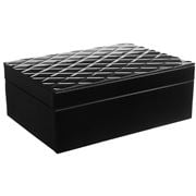 Flair Decor - Black Glass Diamond Design Box Large