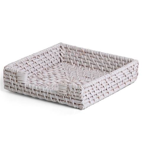 Peter's - Rattan Napkin Holder White 19x5x19cm