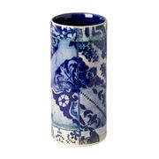 Costa Nova - Lisboa Blue Tile Cylinder Vase 20cm