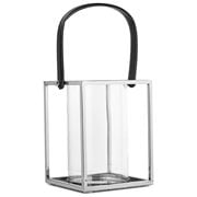 Flair Decor - High Gloss Pillar Lantern w/ Leather Handle
