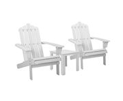Exterieur Outdoor - Gardeon Outdoor Beach Chairs White 3pc