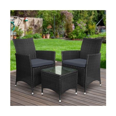 Exterieur Outdoor - Gardeon Outdoor Furniture Black 3pce