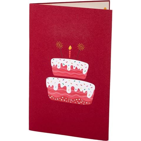 Colorpop - Birthday Cake Greeting Card Red Medium