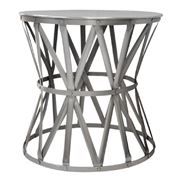 French Country - Drum Style Side Table Large Nickel