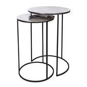 French Country - Scott Nesting Side Tables Silver Set 2pce