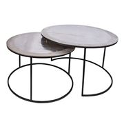 French Country - Scott Nesting Coffee Tables Silver Set 3pce
