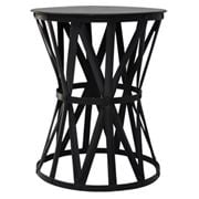 French Country - Iron Drum Side Table Small Black