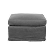 French Country - Dume Ottoman Graphite Cotton