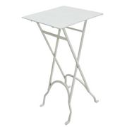 French Country - Square Iron Side Table Cream 58cm