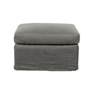 French Country - Dume Ottoman Fog Linen 76x52x51cm