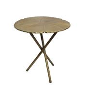 French Country - Brass Leaf Side Table 55x52