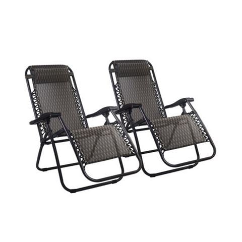 Exterieur Outdoor - Gardeon Reclining chair Grey 2pc