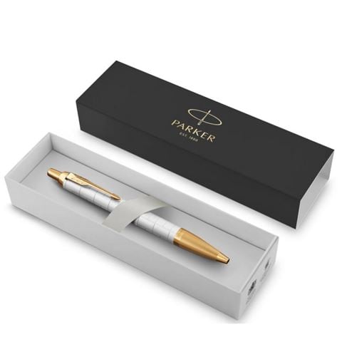 Parker - IM Premium Pearl with Gold Trim Ballpoint Pen